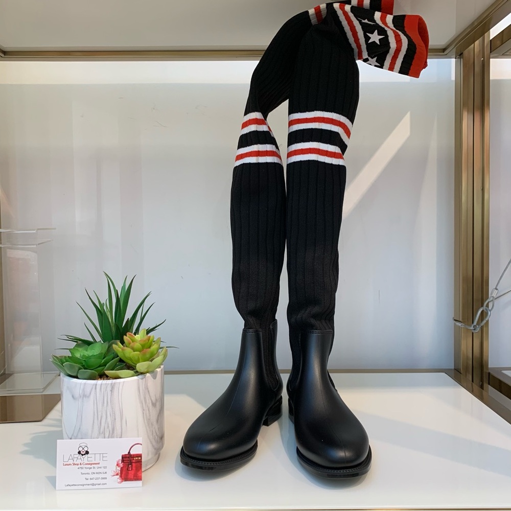 Givenchy Black THIGH SOCK BOOTS SIZE 36 - Picture 2 of 5